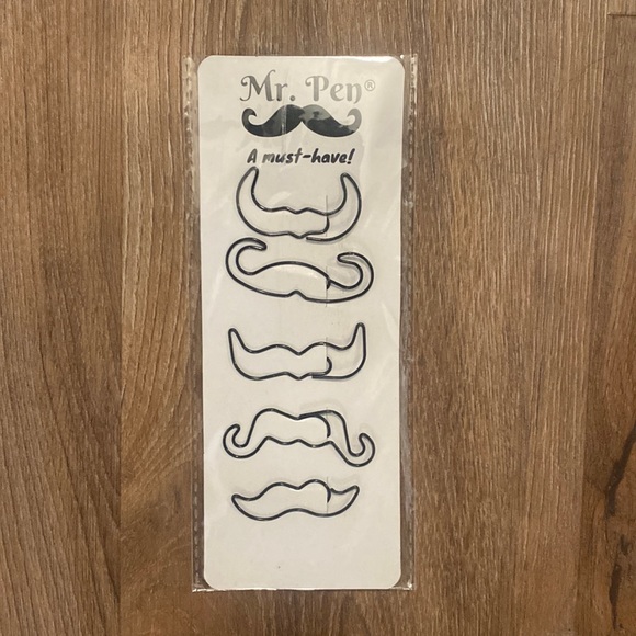 Mr. Pen Novelty Black Mustache Paper Clips 5-Pack - Picture 1 of 3